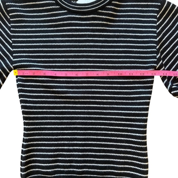 NICHOLAS Navy and White Striped Short Sleeve Tee - Picture 4 of 9
